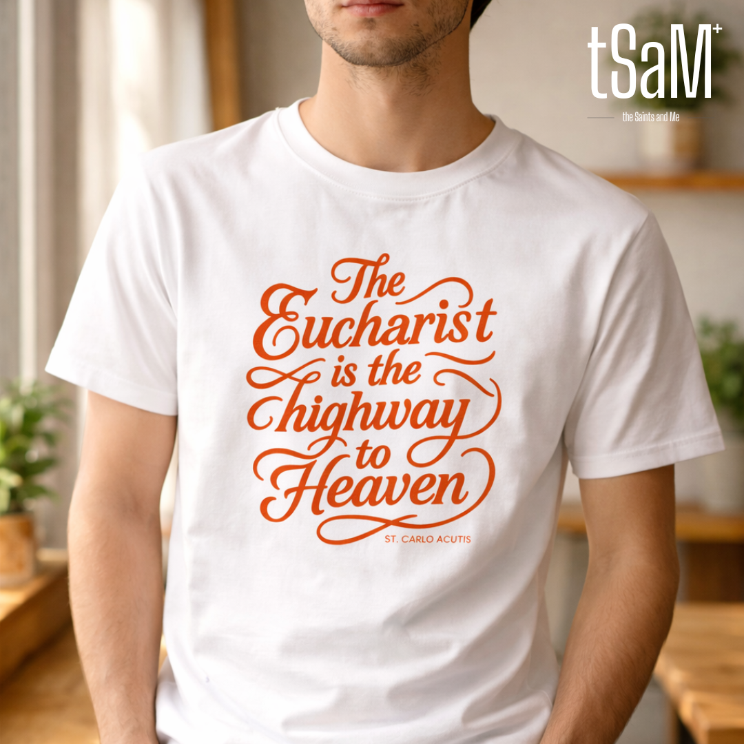 The Eucharist is the Highway to Heaven Quote by Saint Carlo Acutis Faith Statement Premium Shirt