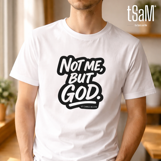 Not Me But God Quote by Saint Carlo Acutis Faith Statement Premium Shirt